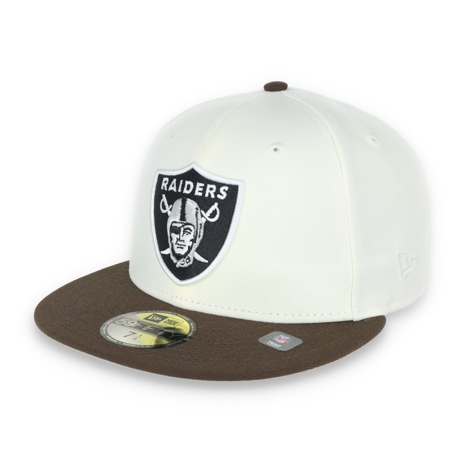 Las Vegas Raiders Shield 1980 Hawaii Pro Bowl  Side Patch New Era 59Fifty Fitted-Chrome/Walnut