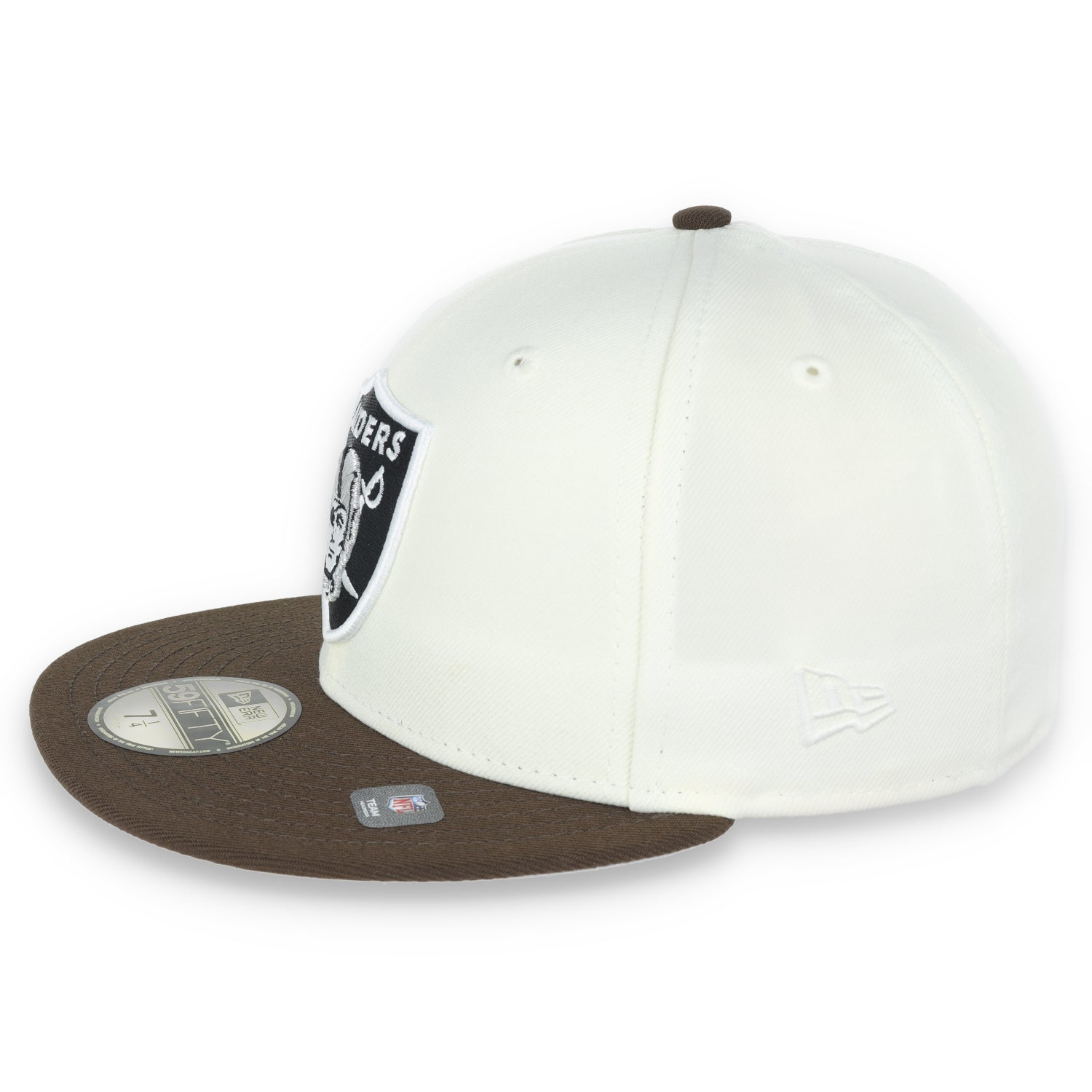 Las Vegas Raiders Shield 1980 Hawaii Pro Bowl  Side Patch New Era 59Fifty Fitted-Chrome/Walnut