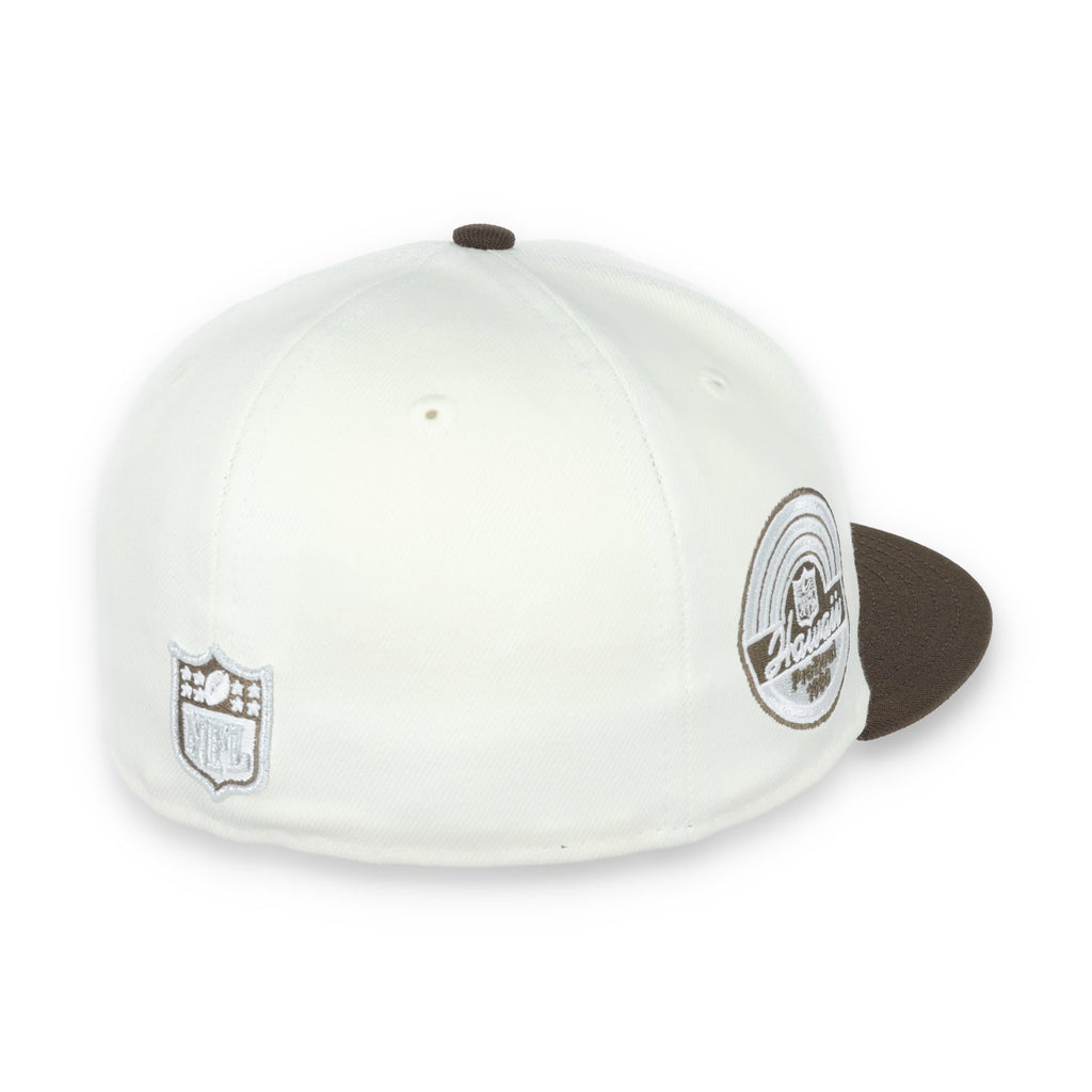 Las Vegas Raiders Shield 1980 Hawaii Pro Bowl  Side Patch New Era 59Fifty Fitted-Chrome/Walnut