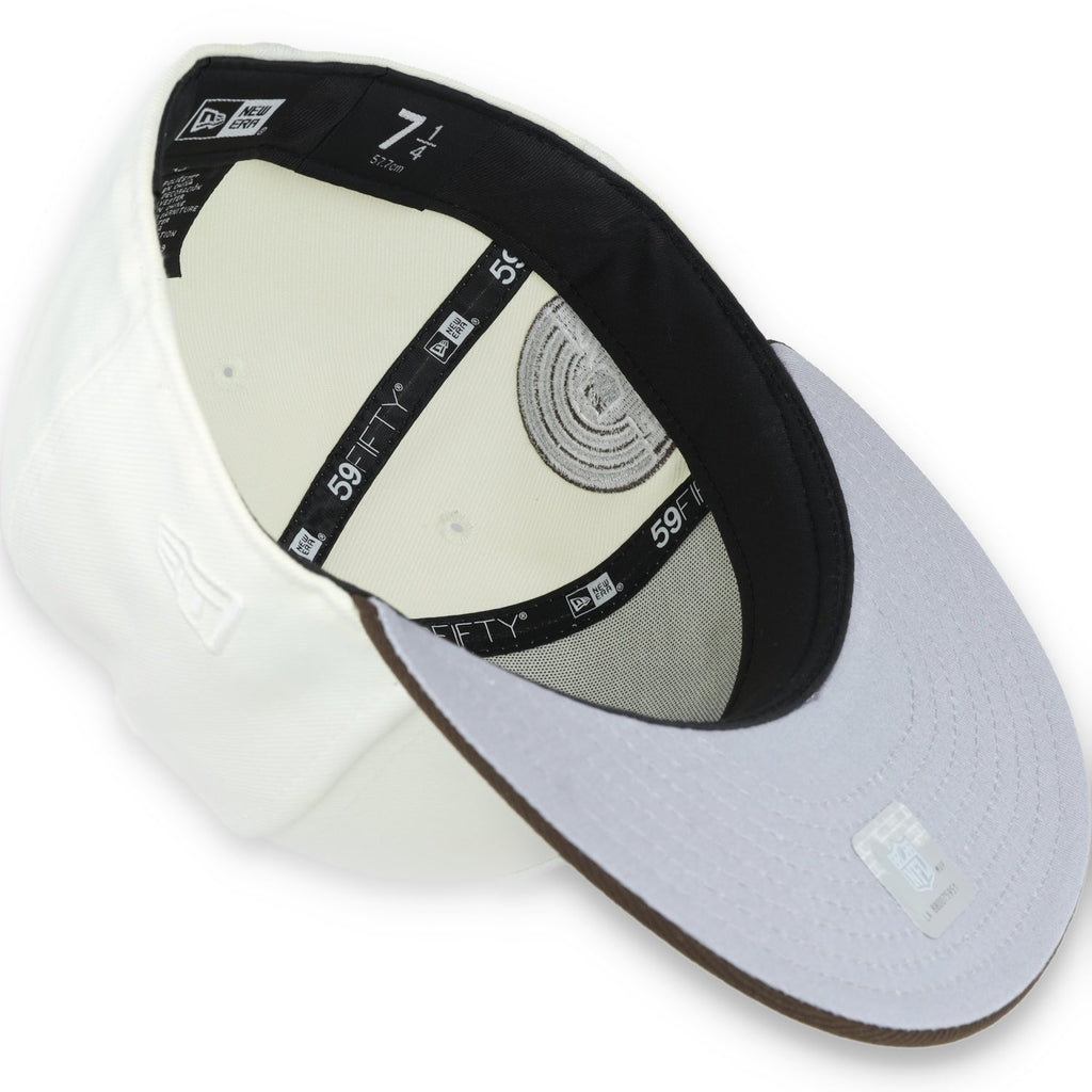 Las Vegas Raiders Shield 1980 Hawaii Pro Bowl  Side Patch New Era 59Fifty Fitted-Chrome/Walnut