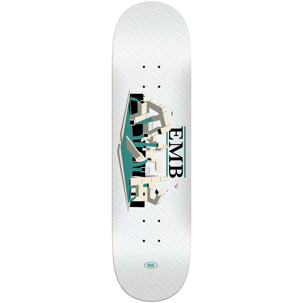 Real Skateboard Deck EMB White 8.25" x 32"
