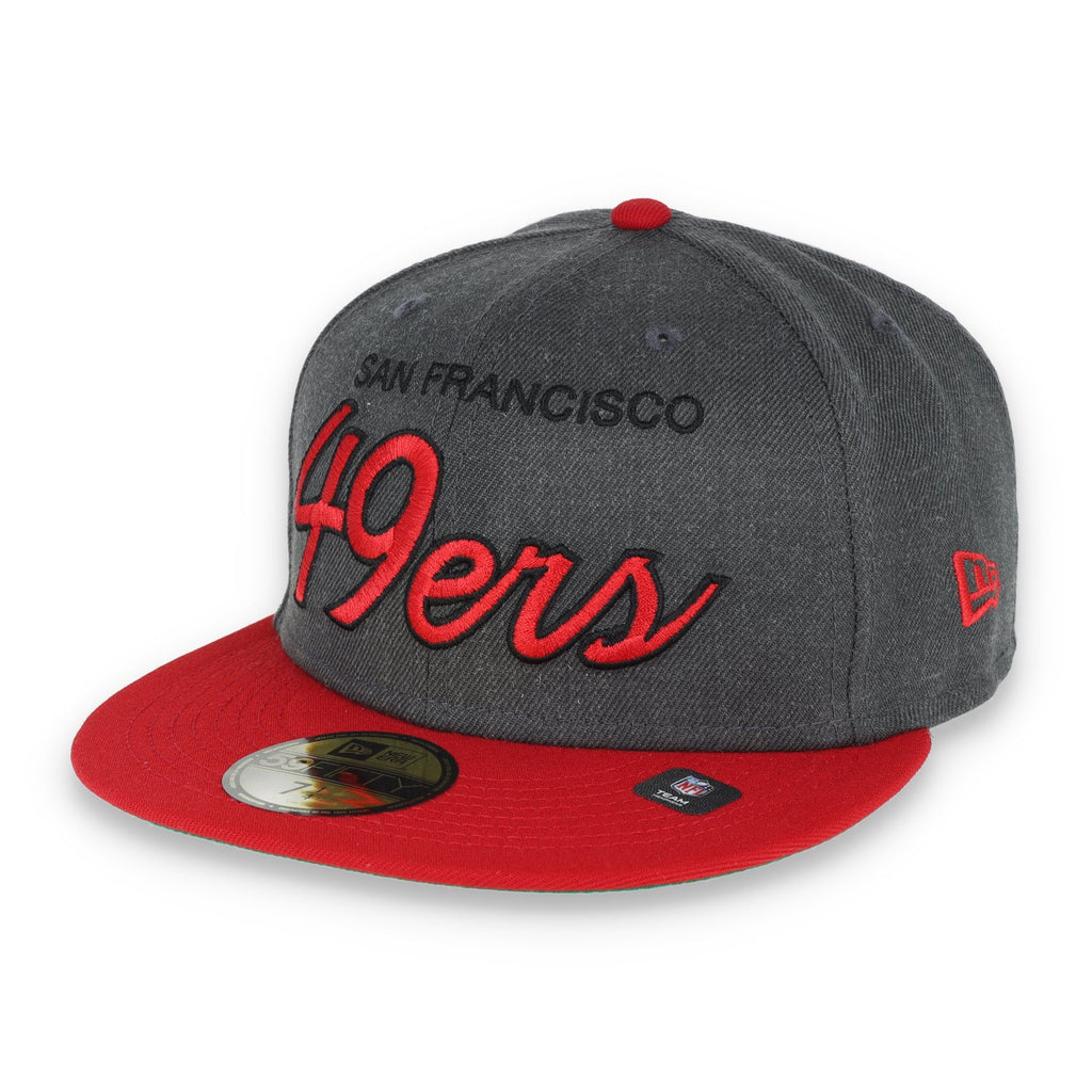 NEW ERA SAN FRANCISCO 49ERS SCRIPT 40TH ANNIVERSARY SIDE PATCH 59FIFTY FITTED HAT-HEATHER
