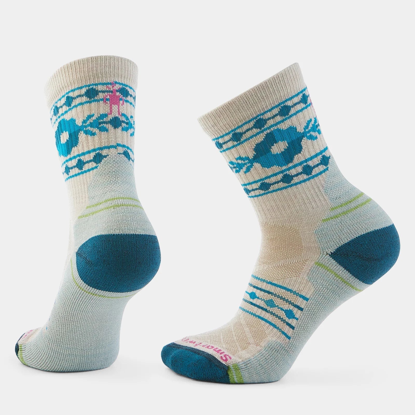 Smartwool - Women's Hike Light Cushion Retro Floral Mid Crew Socks - Moonbeam