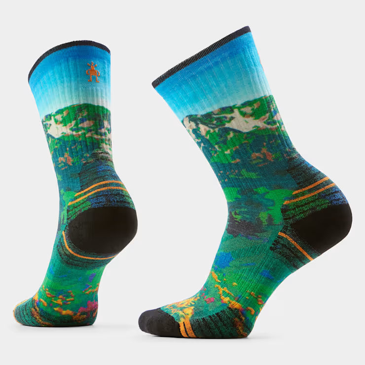 Smartwool - Women’s Hike Targeted Cushion Mountain Lake Print Crew Socks - Capri