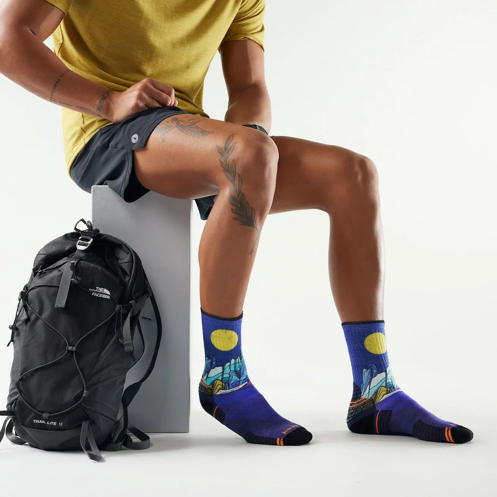 Smartwool - Hike Targeted Cushion Mountain Myth Print Crew Socks - Deep Navy