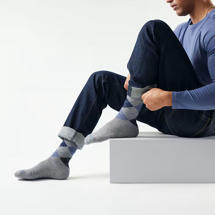 Smartwool - Everyday Diamond Jim Crew Socks - Light Gray