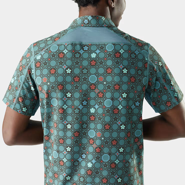 Smartwool - Men's Everyday Short Sleeve Button Down - Dusty Teal Geo Floral