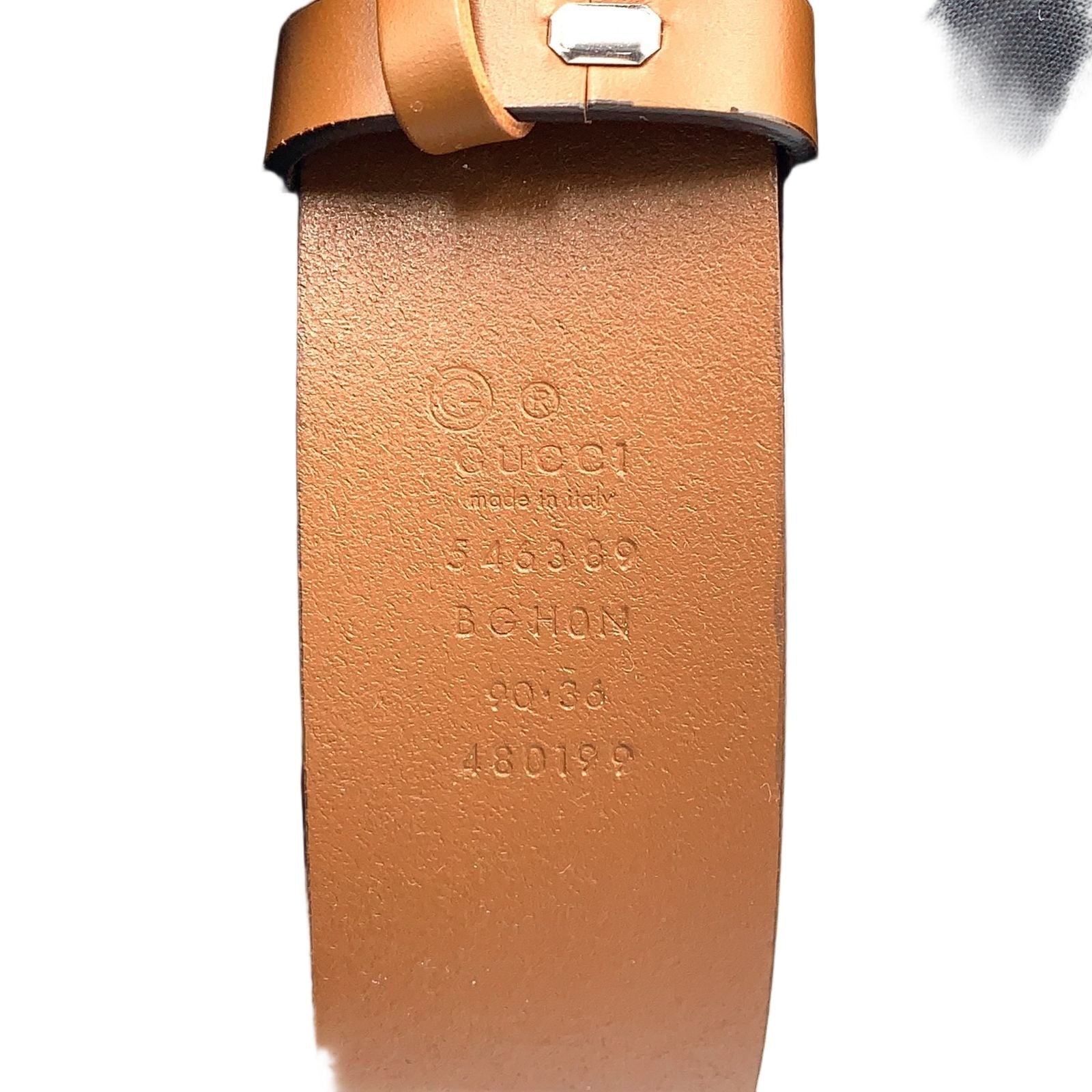 Gucci Interlocking Antique Leather Brown Belt Silver