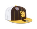 San Diego Padres MLB New Era Men's Brown 59Fifty Two Tone Pinstripe Fitted Hat