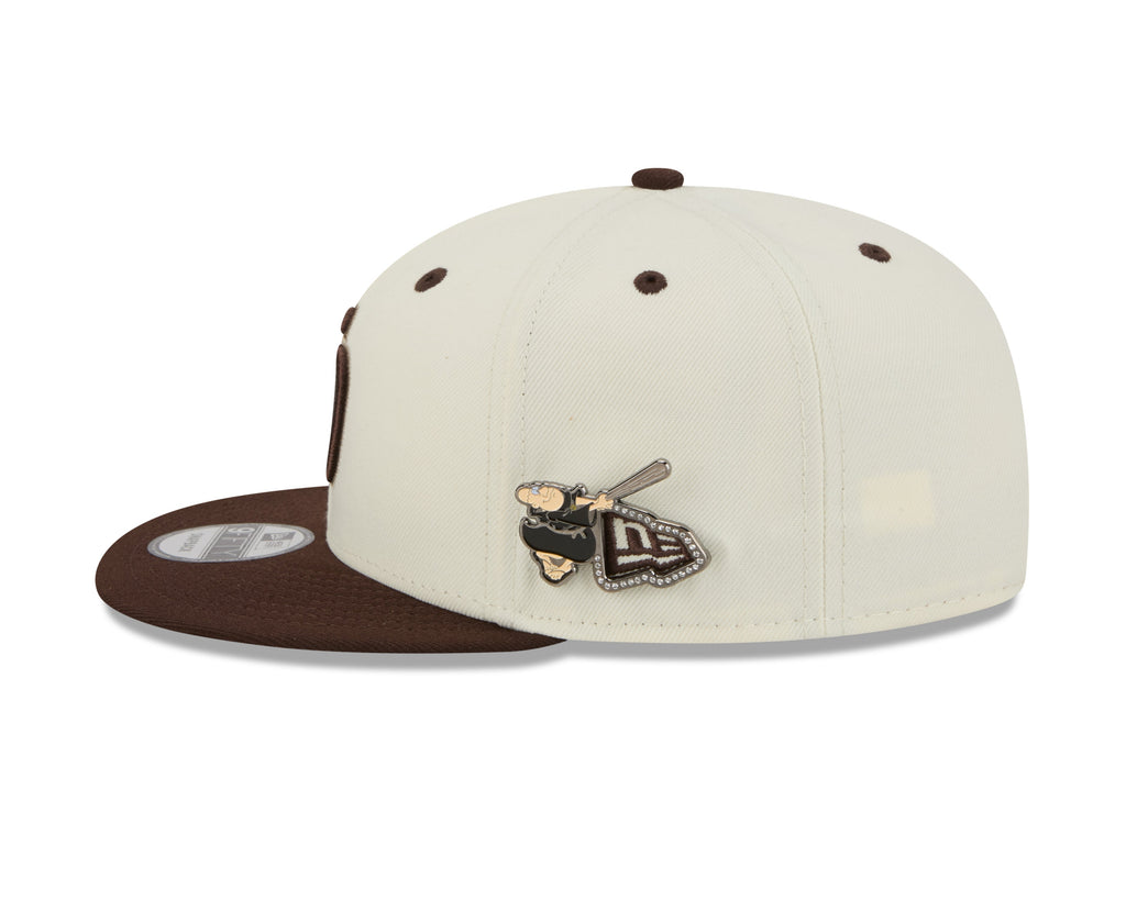 San Diego Padres MLB New Era Men's Cream/Brown 9Fifty Mascot Pin Snapback