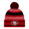 New Era San Francisco 49ers Men's Cuffed Pom Knit - Red/Black