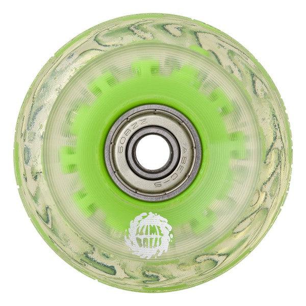 Santa Cruz Slime Balls Light Ups Green LED Wheels 60mm 78a Clear Green