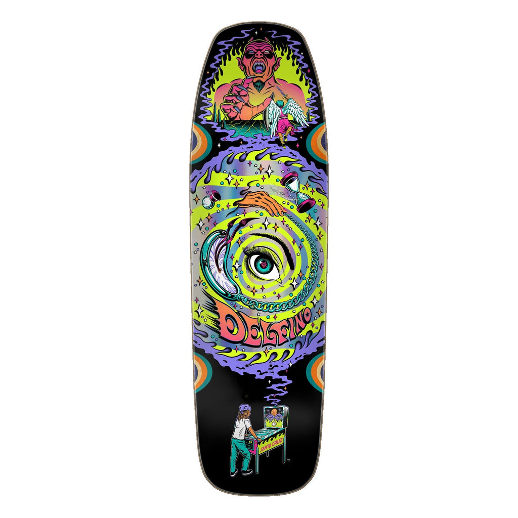 Santa Cruz Skateboard Deck Delfino Pinball Vision 9.14" x 31.5"