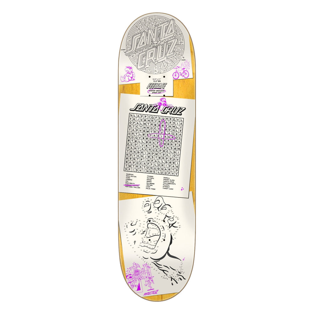 Santa Cruz Skateboard Deck Delfino Scribble FeelBase 8.25" x 31"