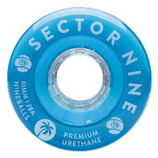 Sector 9 Nine Balls Soft Cruiser Wheels 78a 61mm Clear Blue