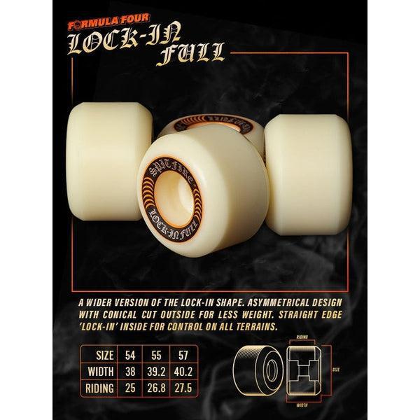 Spitfire Formula Four Lock-Ins Full Wheels Natural 99du 57mm