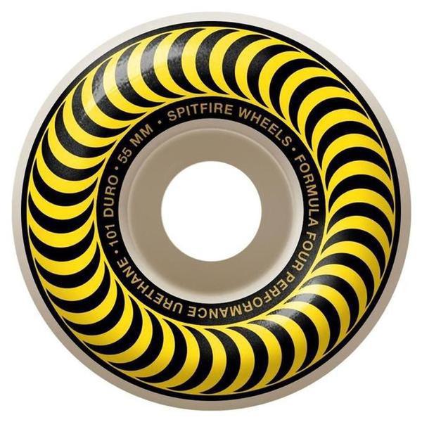 Spitfire Wheels Formula Four 101D Classics 55mm White - Yellow Print