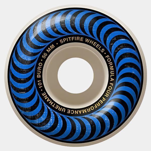 Spitfire Wheels Formula Four 101D Classics 56mm White - Blue Print