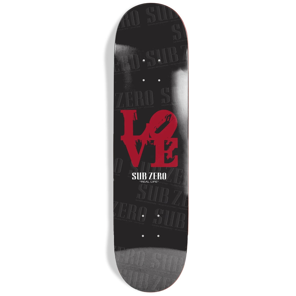 Sub Zero Skateboard Deck Love Park III 8.0" x 31.6" Black