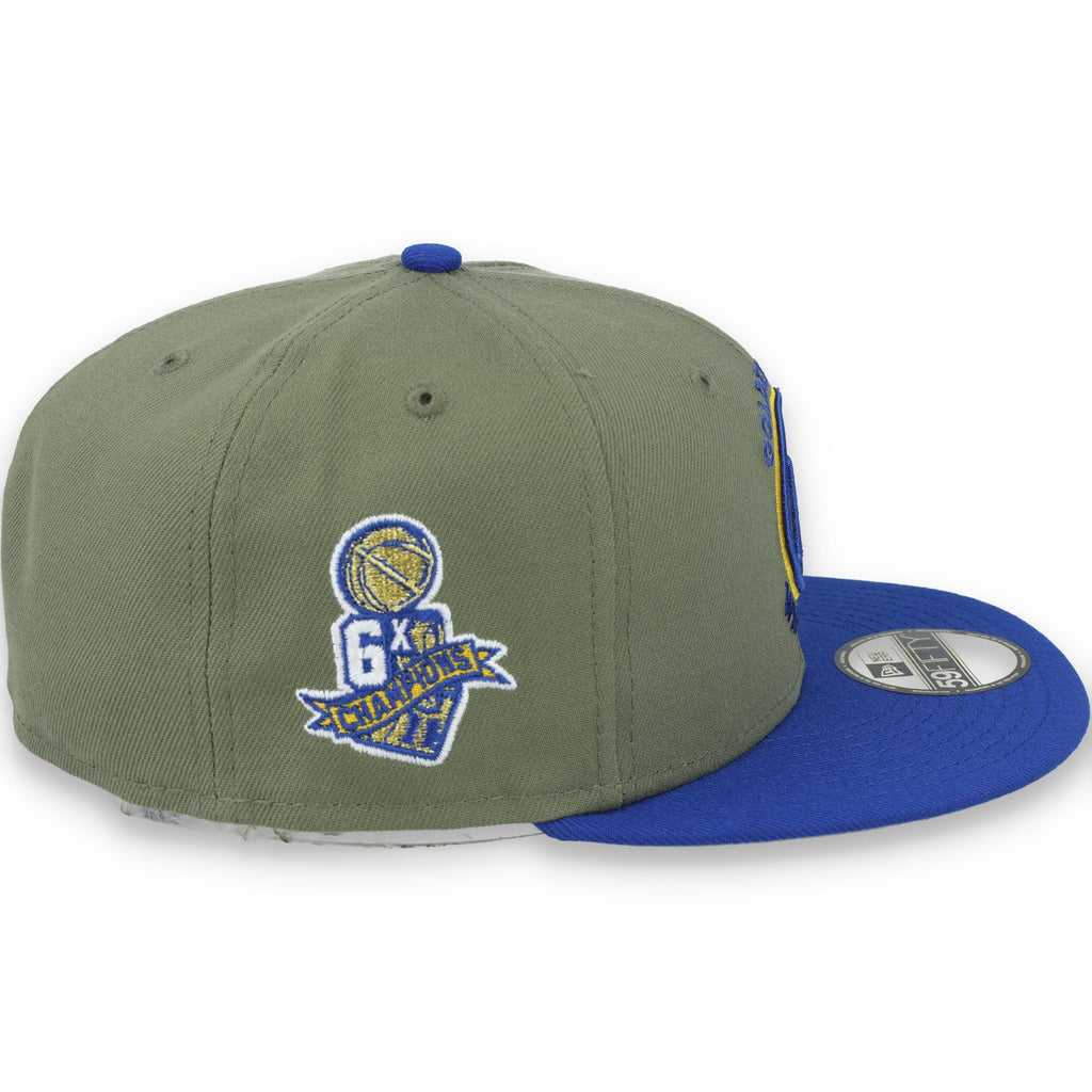 New Era Golden State Warriors 6X Champs 59FIFTY Fitted Hat- Olive Green
