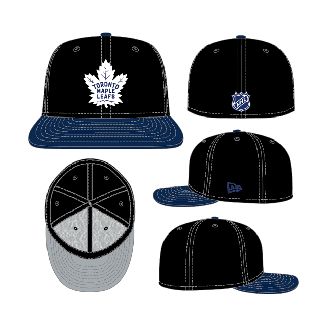 Toronto Maple Leafs NHL New Era Men's Black Royal Two Tone 59Fifty Core Fitted Hat