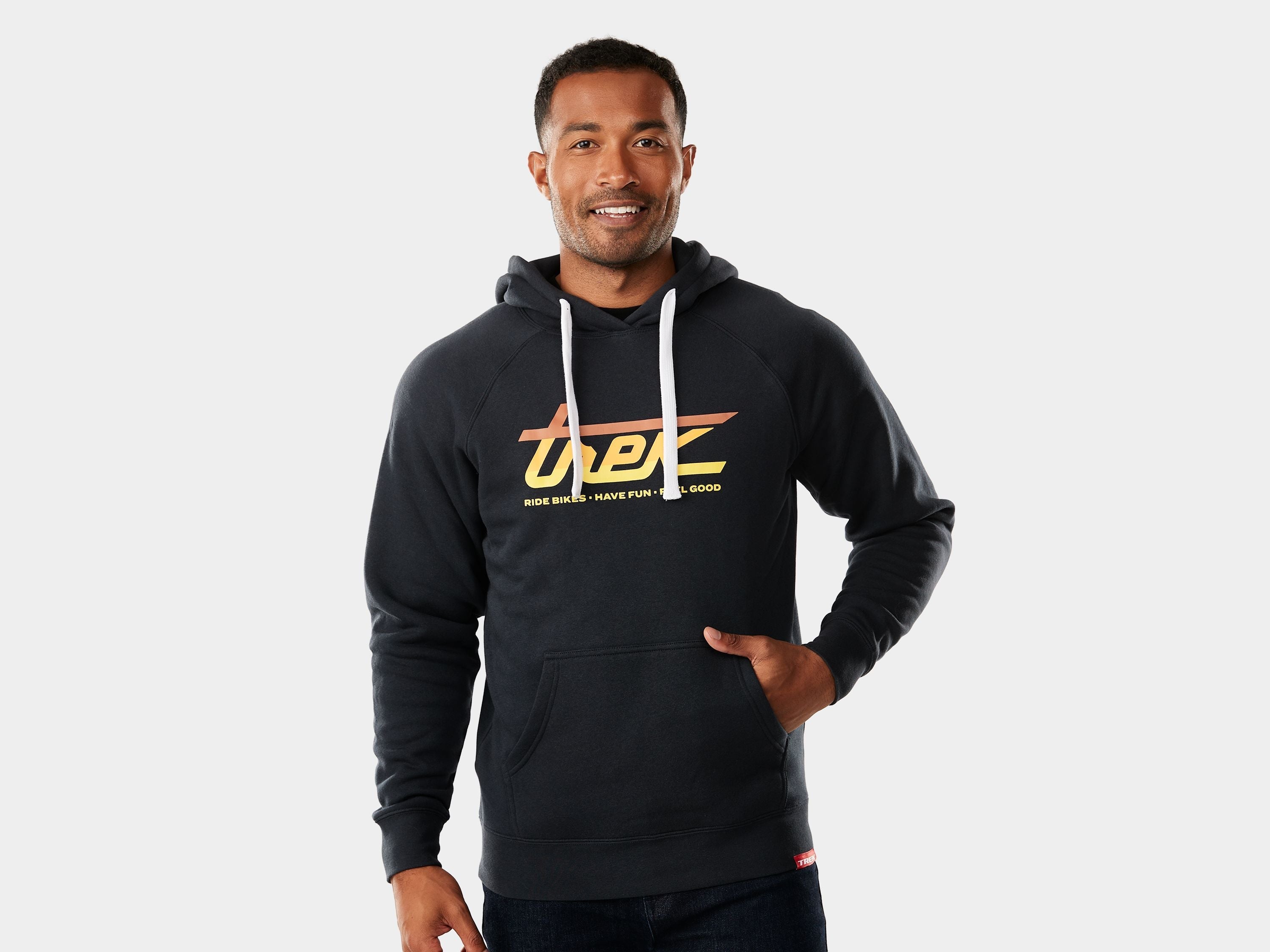 Trek Sunrise Script Hoodie Medium Dark Navy Shirt