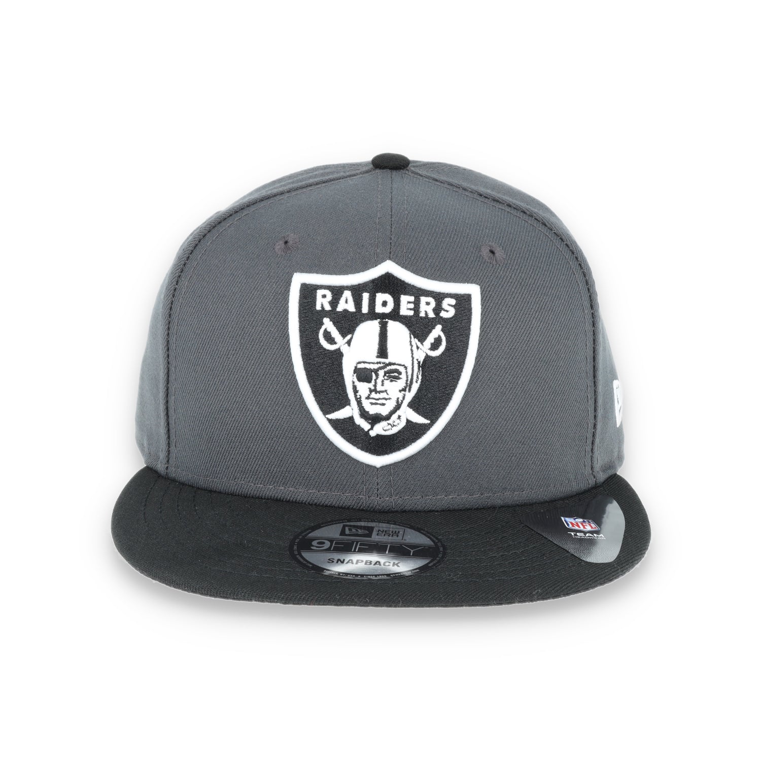 LAS VEGAS RAIDERS NEW ERA DARK GRAPH BLACK SHIELD 9FIFTY SNAPBACK ADJUSTABLE HAT