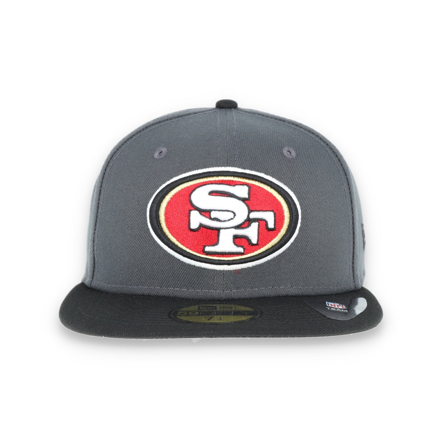 San Francisco 49Ers New Era 59Fifty Fitted Oval Logo Hat -Black/Grey