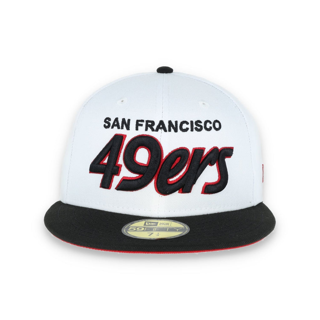 NEW ERA SAN FRANCISCO 49ERS 59FIFTY FITTED SCRIPT HAT-White