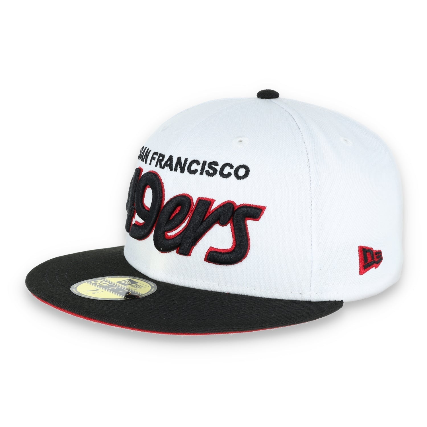 NEW ERA SAN FRANCISCO 49ERS 59FIFTY FITTED SCRIPT HAT-White