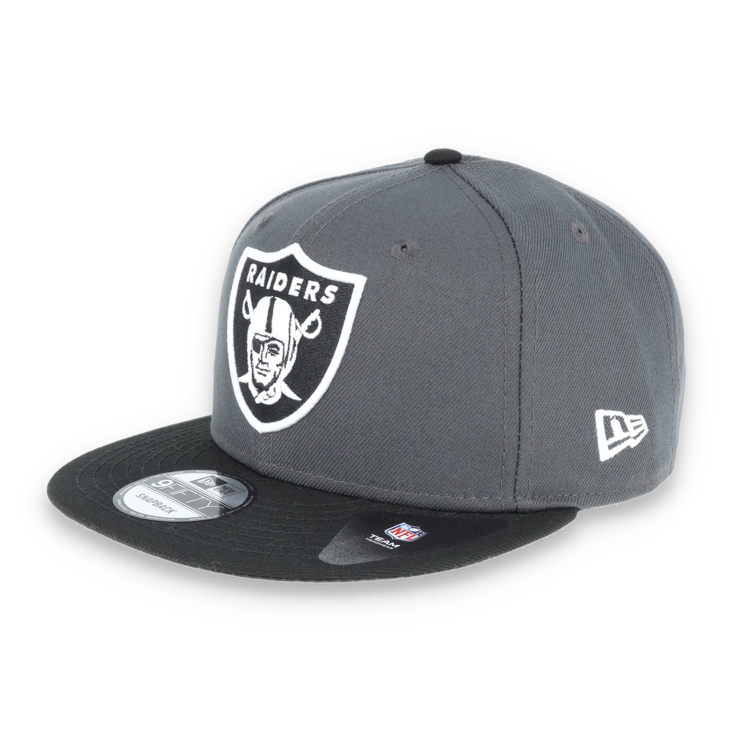 LAS VEGAS RAIDERS NEW ERA DARK GRAPH BLACK SHIELD 9FIFTY SNAPBACK ADJUSTABLE HAT
