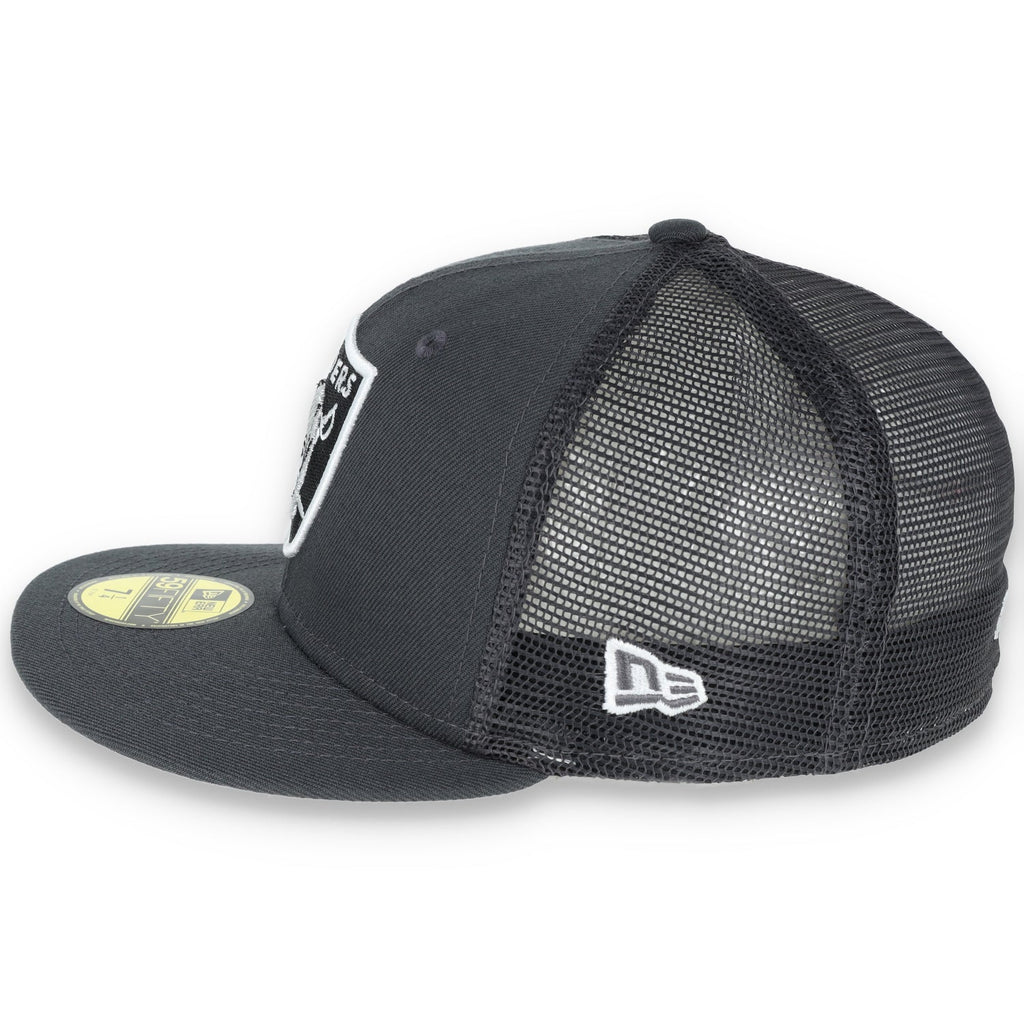 New Era Las Vegas Raiders Shield 59Fifty Fitted Hat-Grey/Mesh