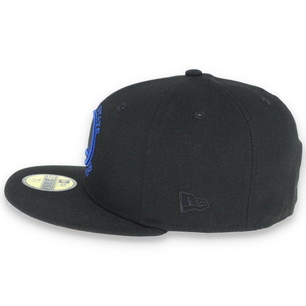 GOLDEN STATE WARRIORS NEW ERA 59FIFTY HAT-BLACK/DARK BLUE