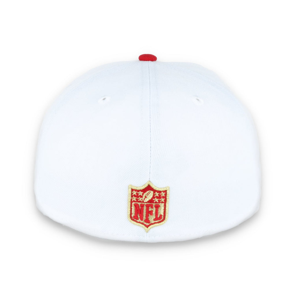 NEW ERA SAN FRANCISCO 49ERS 59FIFTY FITTED SCRIPT HAT-WHITE/GOLD/RED