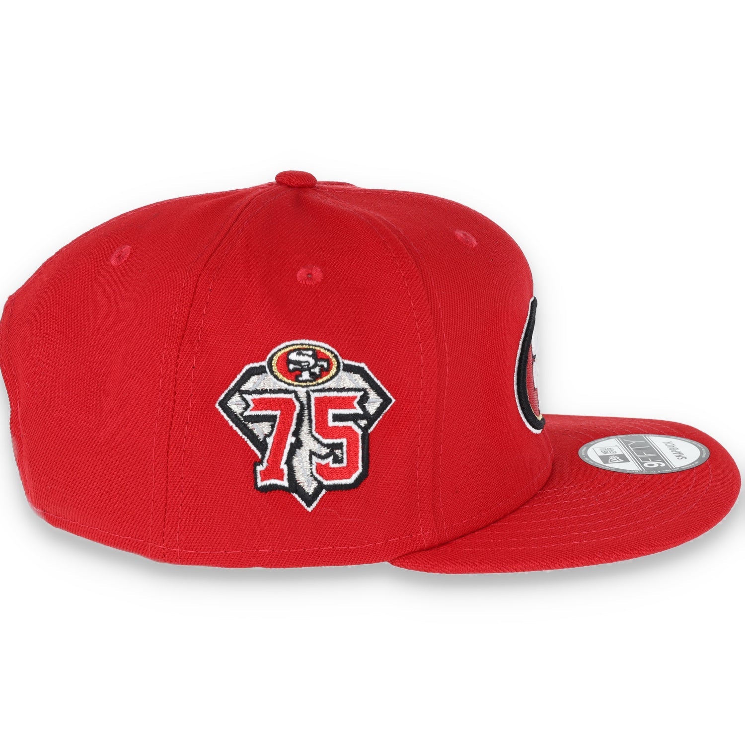 San Francisco 49ers New Era 75th Anniversary 9FIFTY Side Patch Snapback Adjustable Hat - Scarlet