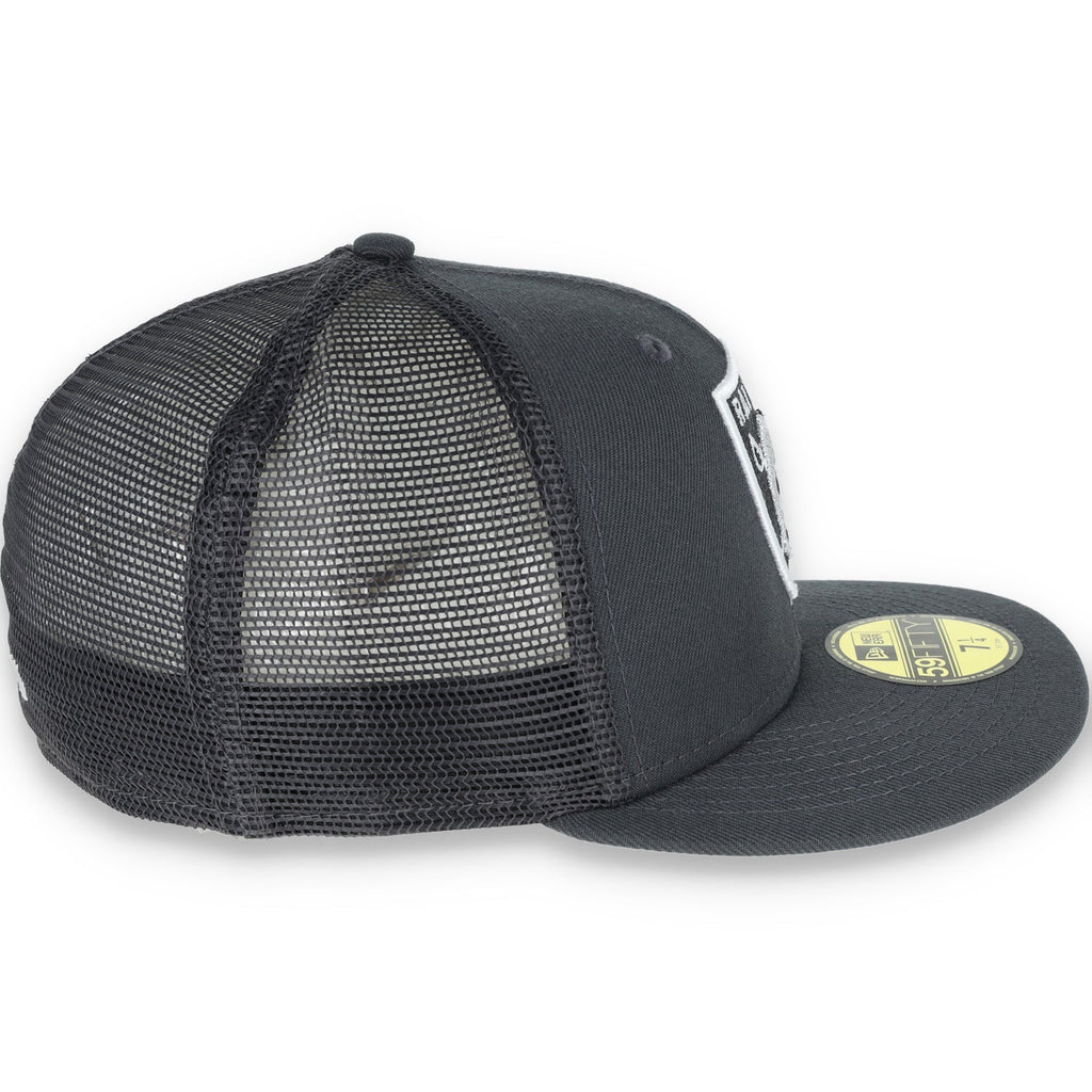 New Era Las Vegas Raiders Shield 59Fifty Fitted Hat-Grey/Mesh