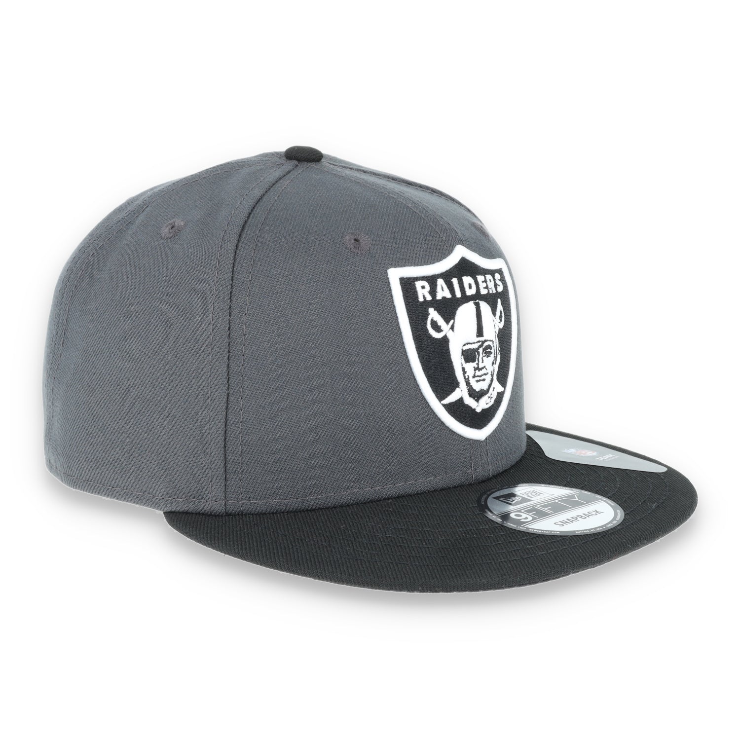 LAS VEGAS RAIDERS NEW ERA DARK GRAPH BLACK SHIELD 9FIFTY SNAPBACK ADJUSTABLE HAT