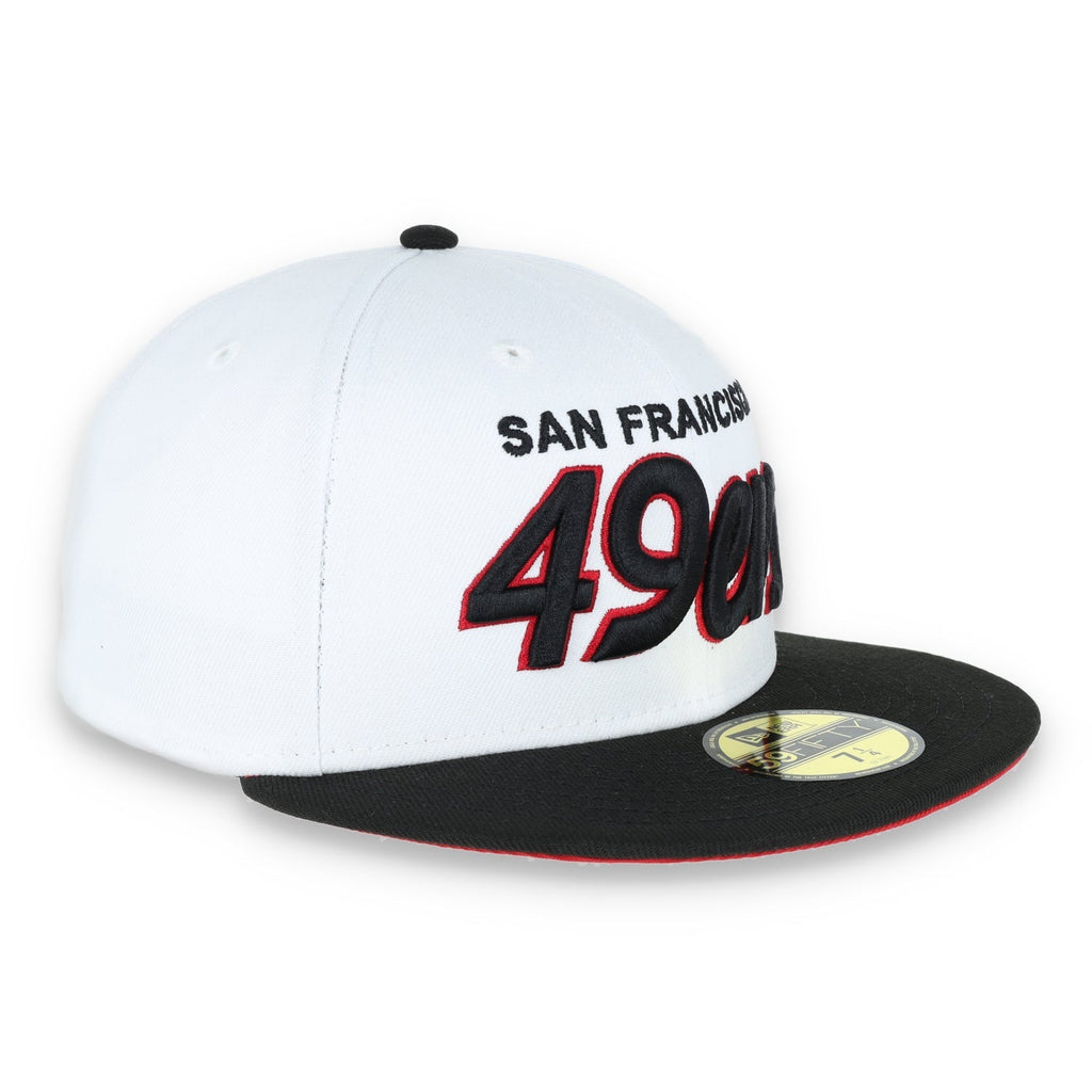 NEW ERA SAN FRANCISCO 49ERS 59FIFTY FITTED SCRIPT HAT-White