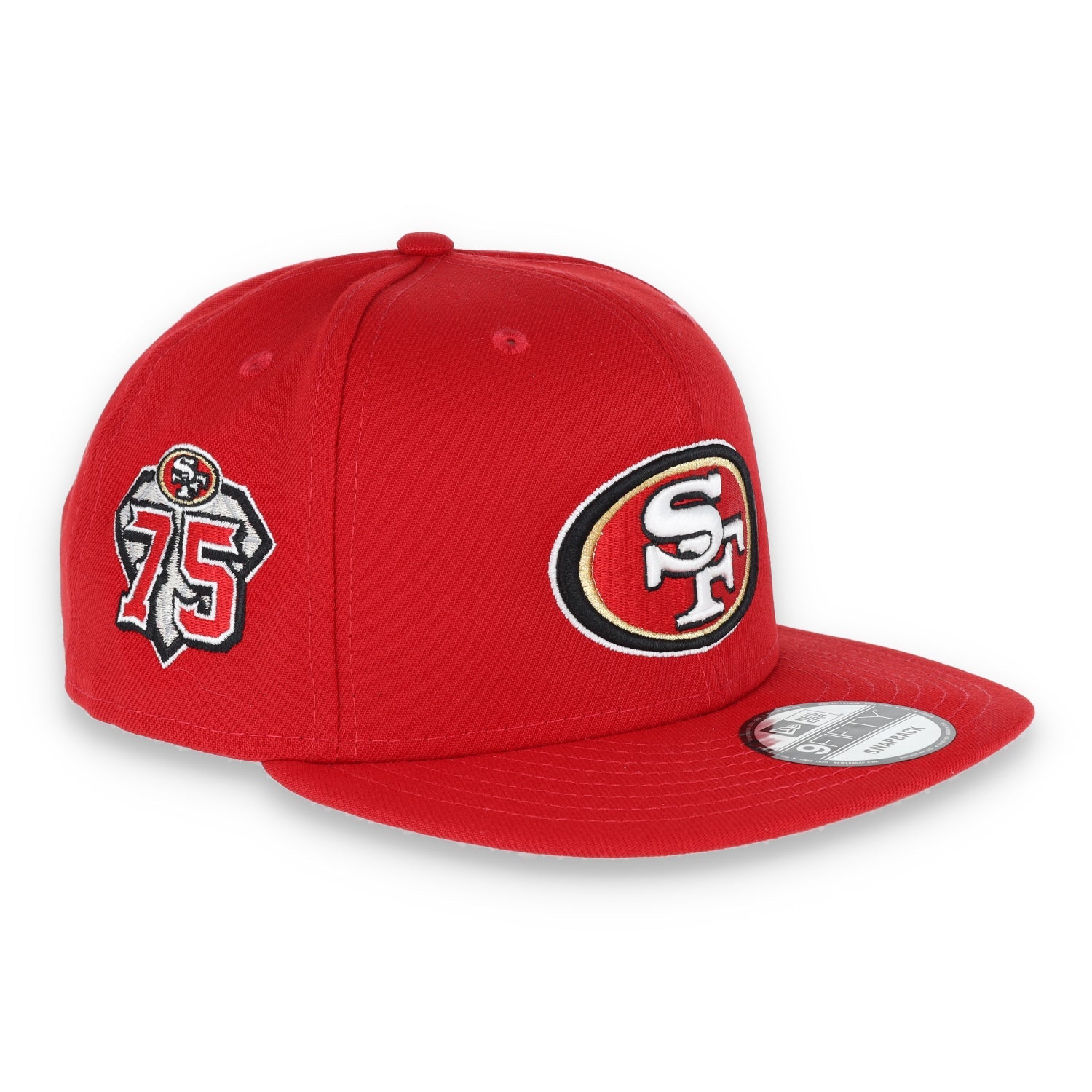 San Francisco 49ers New Era 75th Anniversary 9FIFTY Side Patch Snapback Adjustable Hat - Scarlet