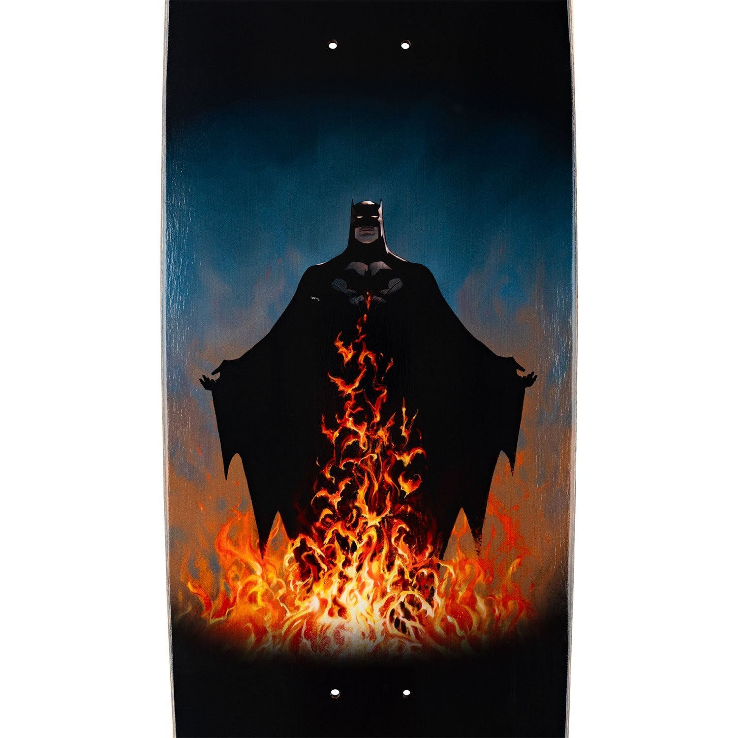 Welcome x Batman Skateboard Deck Bat Flames on Boline 2.0 Black 9.5"