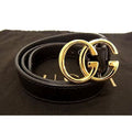 Gucci GG Marmont Leather Gold Hardware Belt Size 42 Brown