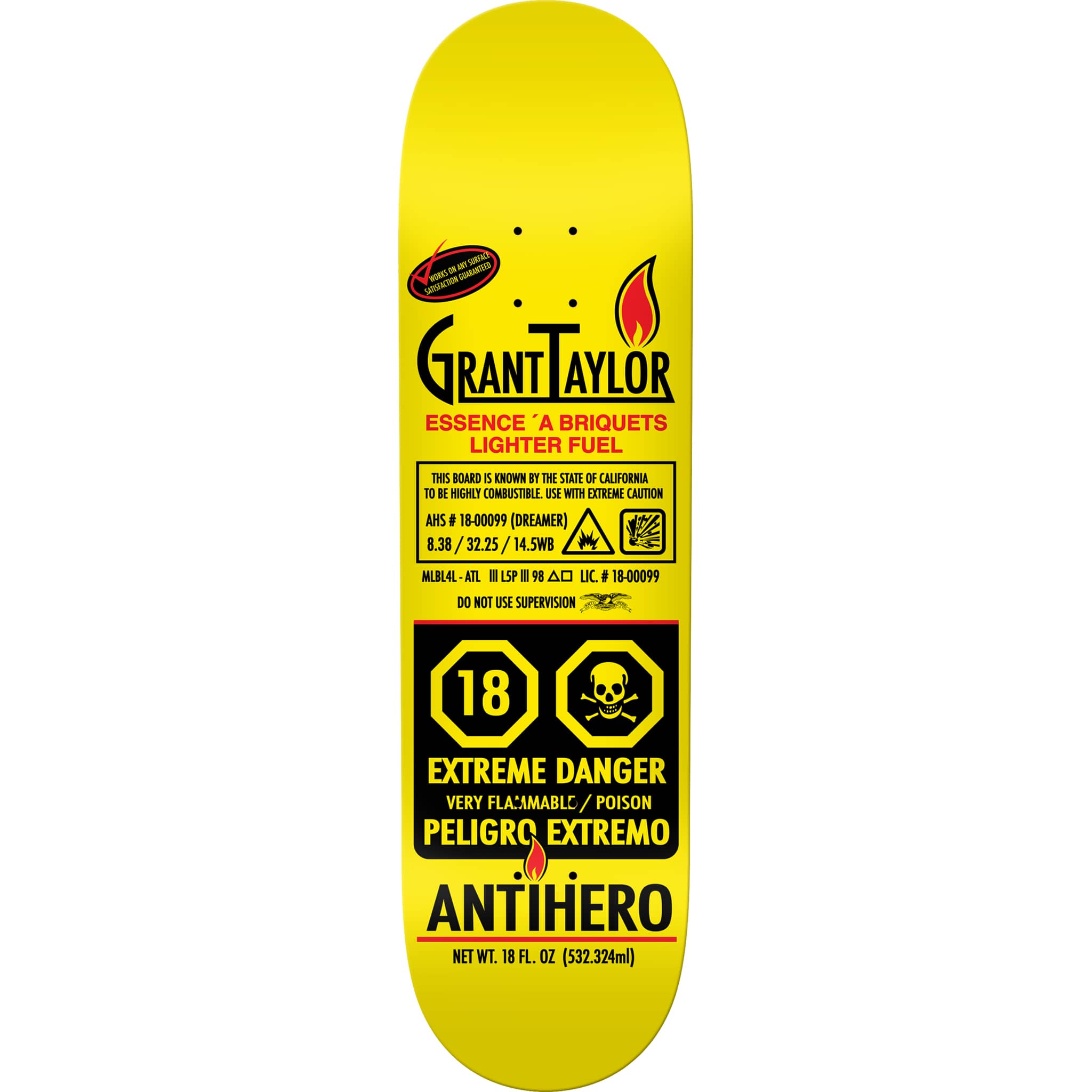 Anti Hero Grant Taylor Fueled Up Skateboard Deck 8.38"