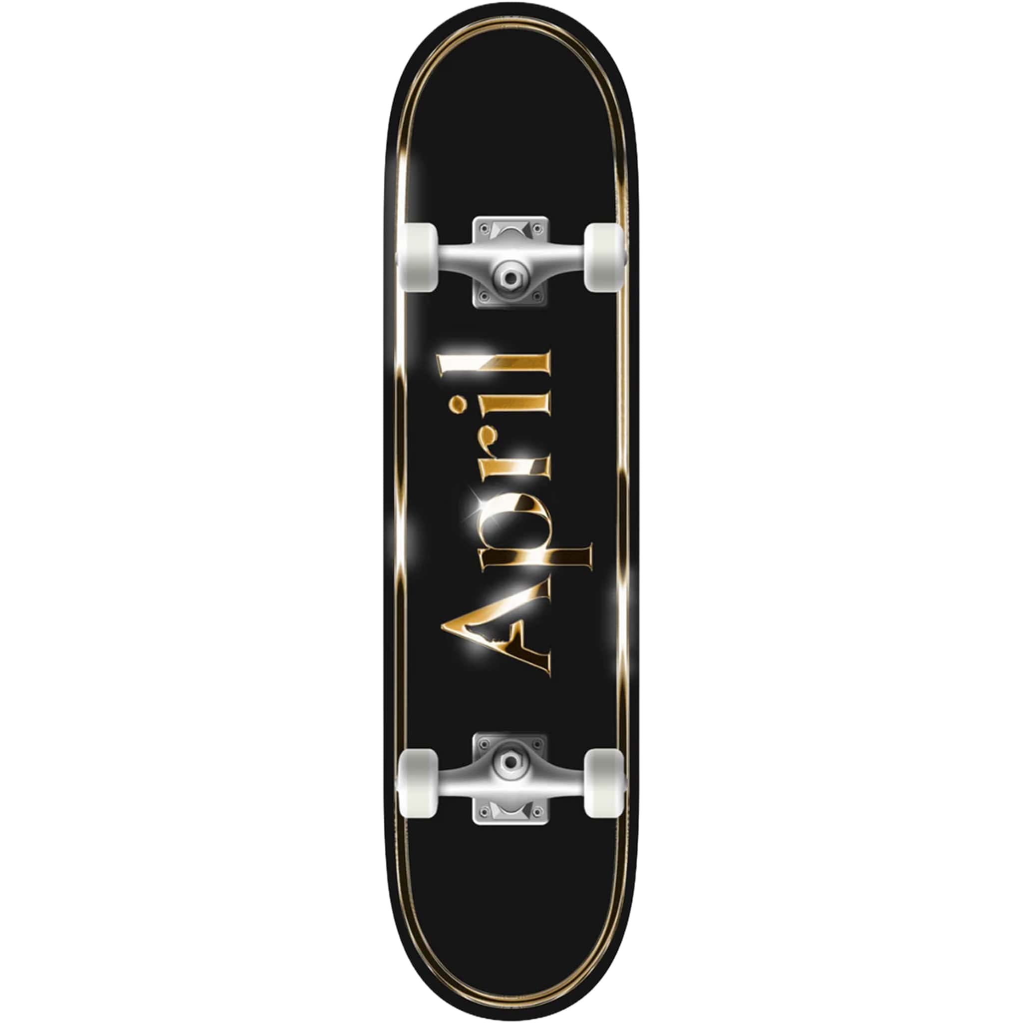 April OG Logo Golden Black Skateboard Complete 8.25"