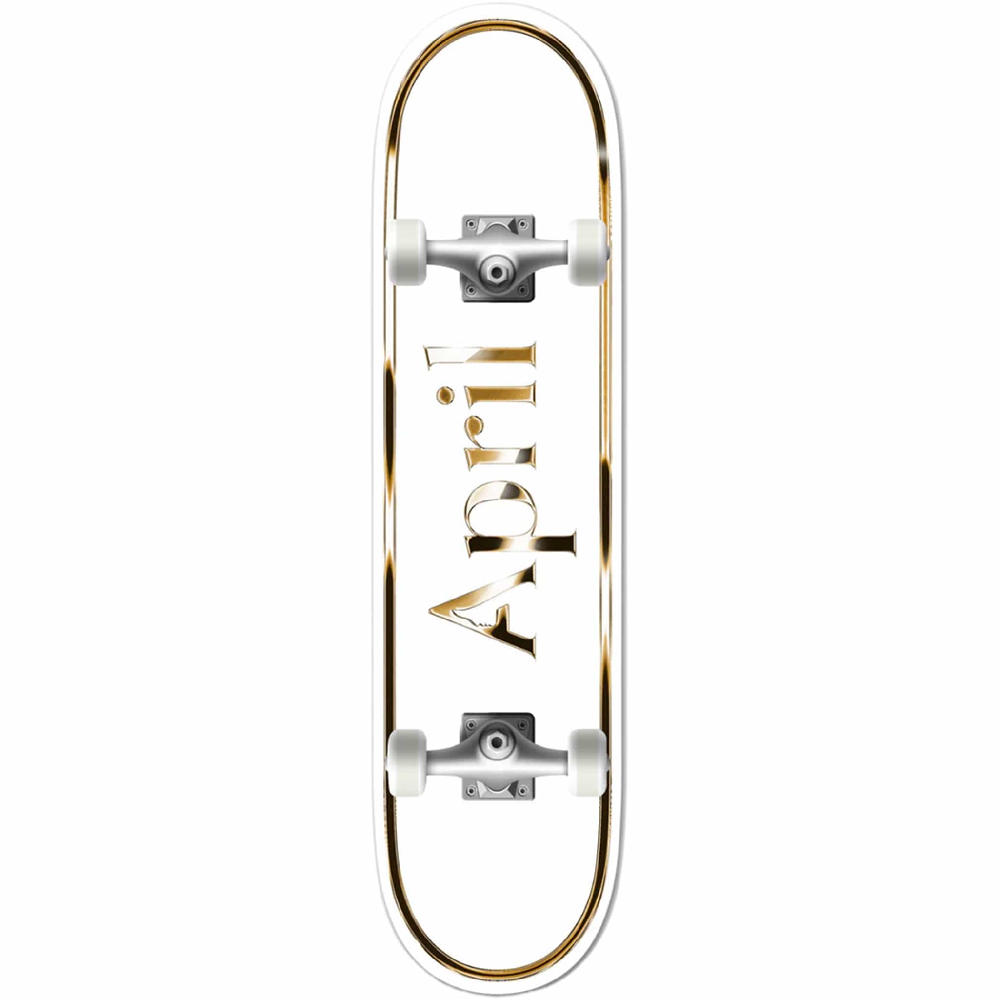 April OG Logo Golden White Skateboard Complete 8.5"