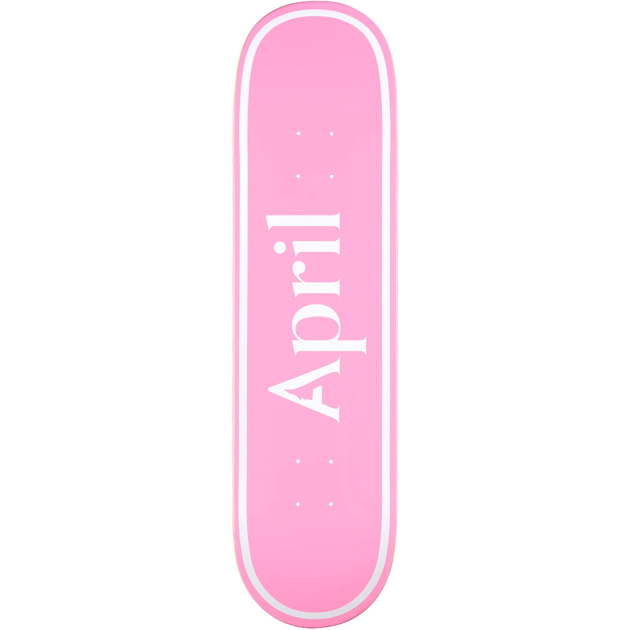 April OG Logo White Pink Skateboard Deck 8"