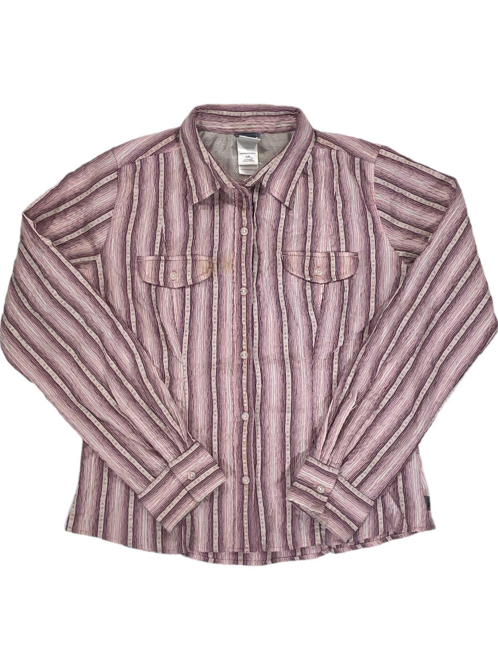 Womens Crinkle Button Up Shirt