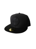 Edmonton Oilers NHL New Era Men's Black On Black 59Fifty Fitted Hat