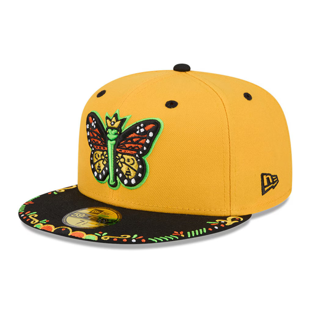 Eugene Emeralds MiLB New Era Men's Yellow/Black 59Fifty Copa De La Diversion Fitted Hat