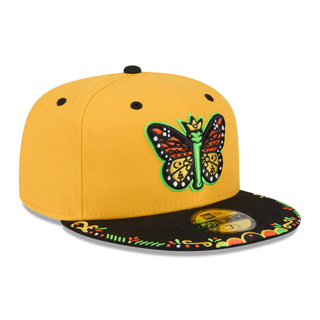 Eugene Emeralds MiLB New Era Men's Yellow/Black 59Fifty Copa De La Diversion Fitted Hat