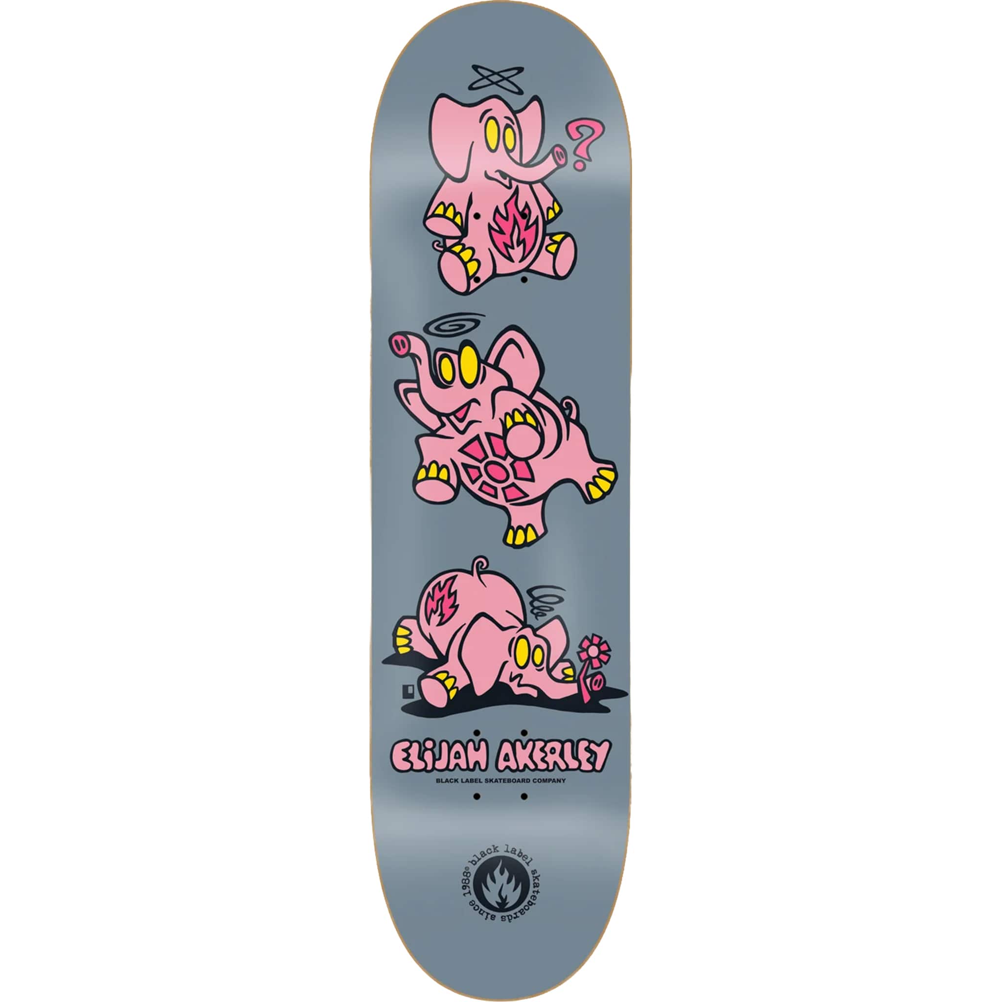 Black Label Elijah Akerley Pink Elephants Skateboard Deck 8.75"